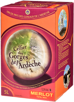  BIB IGP Ardèche Merlot Rouge « Cellier des Gorges de L’Ardèche »