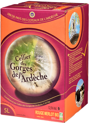  BIB IGP Ardèche Merlot BIO « Cellier des Gorges de L’Ardèche »